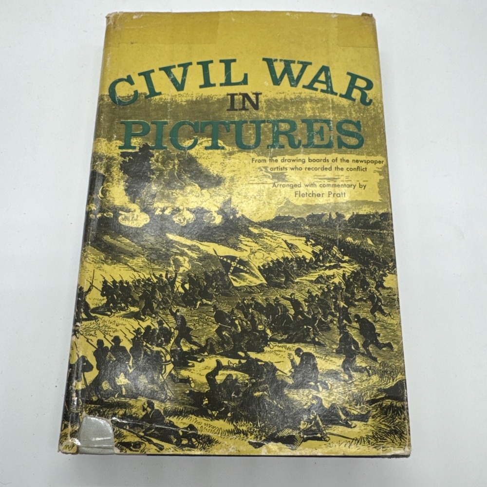 Civil War in Pictures Fletcher Pratt Hardcover Vintage Illustrated 1955